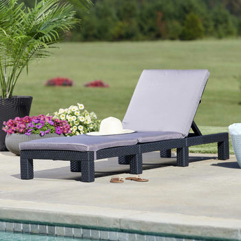 Keter Garden Furniture Keter Daytona Lounger with Grey Cushions
